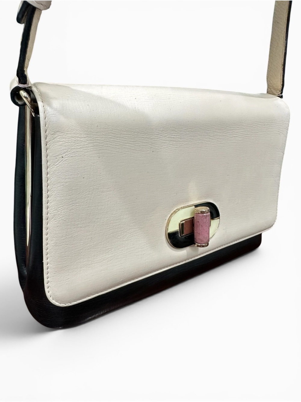 BVLGARI Colorblock Leather Shoulder Bag Made in Italy